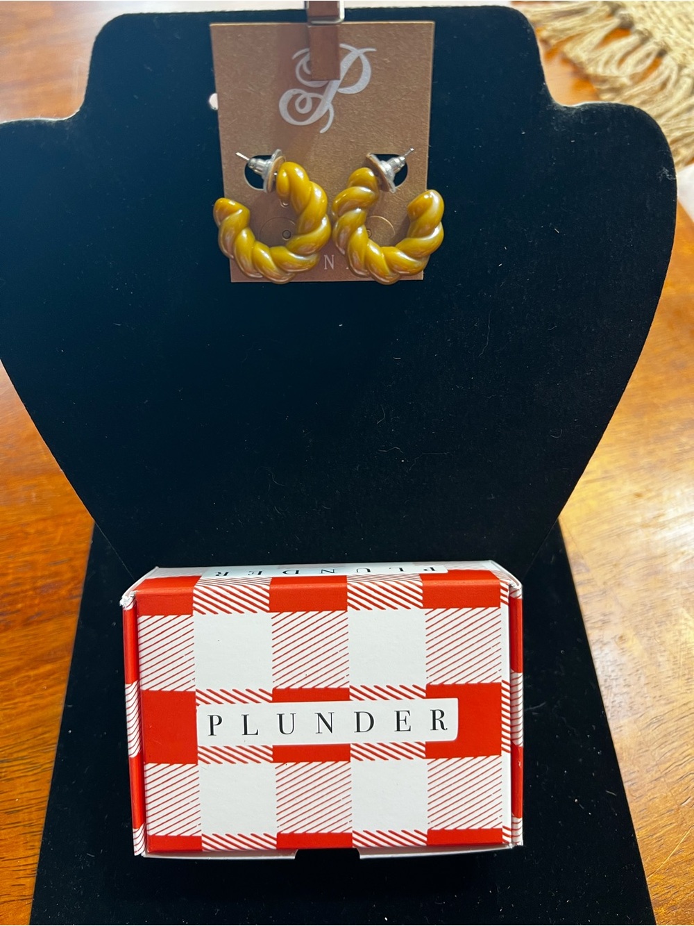Plunder Mustard Yellow resin hoop earrings